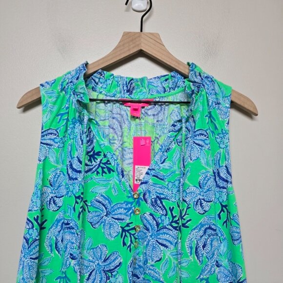 Lilly Pulitzer Malone Cabana Green Keepin It Reel Maxi Dress Sz L NWT - Picture 5 of 10